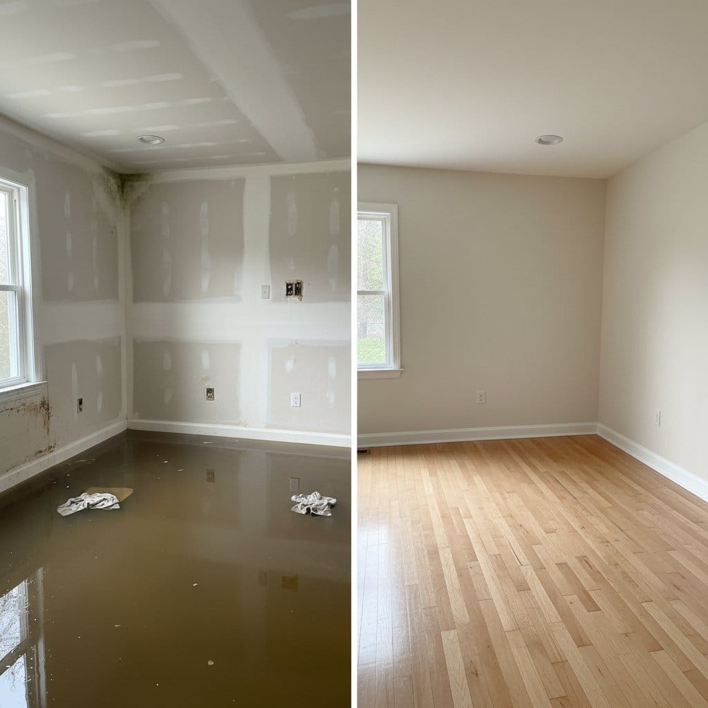 Water Damage Restoration restoration β home kitchen of colonial residence in Saddle River, NJ