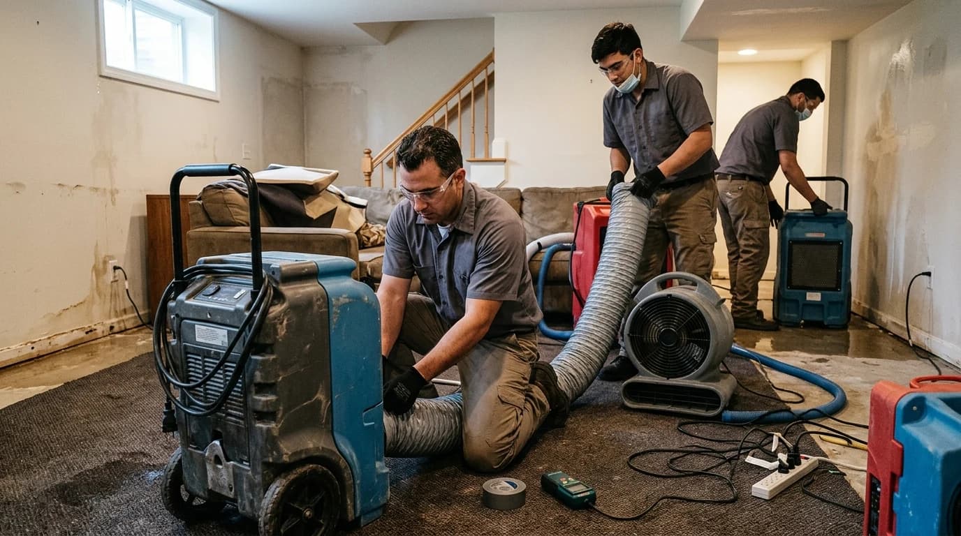 Professional water damage restoration work - What are the main stages of water damage restoration?